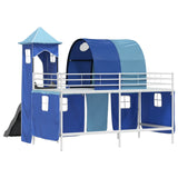Kids'Loft Bed Frame White and Blue 107 x 200 cm Metal 42020905