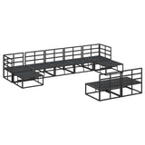 Garden Sofa Set with Cushion 9 pcs Black Aluminium 3378908