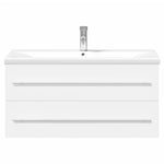 Bathroom Sink Cabinet with Built-in Basin White 3278794