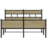 Metal Bed Frame without Mattress Sonoma Oak 160x200 cm 3308503