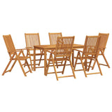 Garden Dining Set Folding 7 pcs Brown Solid Acacia Wood 3394735