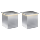 Garden Planter with LED 2 pcs Silver 40 x 40 x 40 cm 8008137