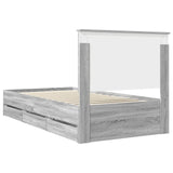 Bed Frame with Drawer Grey Sonoma 100 x 200 cm Engineer Wood 3411150