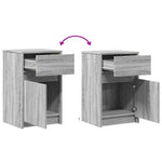 ZNTS Bedside Cabinets with LED Lights 2 pcs Grey Sonoma Engineered Wood 852009