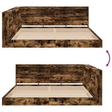 Bookcase Bed Smoked oak 180 x 200 cm Engineered wood 3335747