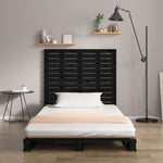 ZNTS Wall Headboard Black 141x3x91.5 cm Solid Wood Pine 824712