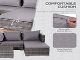 3PC Rattan Garden Furniture Storage Sofa Set 4 Seater Wicker Coffee Table Conservatory Sun Lounger T3398P315436