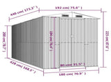 Garden Shed Anthracite 192x440x223 cm Galvanised Steel 3147452