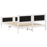Bed frame White and light grey 150 x 200 cm Solid pine wood 3394317