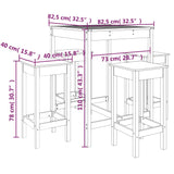 5 Piece Garden Bar Set White Solid Wood Pine 3154731