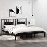 3104087 Bed Frame without Mattress Black Solid Wood 200x200 cm