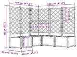 Garden Planter 5 pcs White 120 x 120 x 143 cm Plastic 42002911