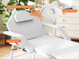 Portable Massage Table, 3 Section Adjustable Beauty Bed, Foldable Massage Bed with Face Hole, T3398P378893