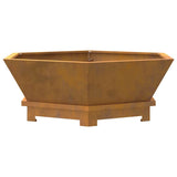 Fire Pit Brown 75 x 75 x 28 cm Weathering Steel 858997