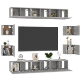 10 Piece TV Cabinet Set Concrete Grey Engineered Wood 3079067