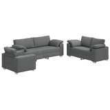 Sofa 3 pcs Dark Grey Fabric 3324659