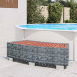 Spa Step Grey Poly Rattan 92x45x25 cm 46461