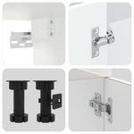 ZNTS Kitchen Cabinet ""Kalmar"" with Double Basins High Gloss White Engineered wood 3315003