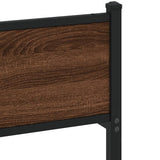 Metal Bed Frame without Mattress Brown Oak 183x213 cm 3308518