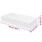 ZNTS White MDF Floating Wall Display Shelf 1 Drawer Book/DVD Storage 242187