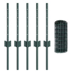 Fence with Posts Green 0.4 x 10 m Steel 3336039