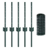 Fence with Posts Green 0.4 x 10 m Steel 3336039
