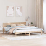 Bed Frame with Headboard Natural 180 x 200 cm Solid Pine Wood 872095