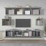 6 Piece TV Cabinet Set Concrete Grey Engineered Wood 3114361