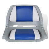 Boat Seat Foldable Backrest with Blue-white Pillow 48x51x41 cm 90418