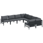 Garden Sofa Set with Cushion 8 pcs Anthracite Steel 3378970