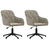 Dining Chair 2 pcs Light Grey 55 x 59.5 x 77 cm Velvet 3415413