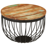 Coffee Table 50x35 cm Solid Wood Reclaimed and Steel 352025