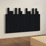 Wall Headboard Black 127.5x3x80 cm Solid Wood Pine 824792