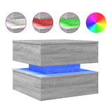 Coffee Table with LED Lights Grey Sonoma 50x50x40 cm 839859
