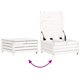 8 Piece Garden Sofa Set White Solid Wood Pine 3250573