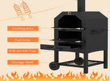 Steel 3-Tier Outdoor Pizza Oven Charcoal BBQ Grill, Black T3398P323897