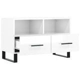 TV Cabinet High Gloss White 80x36x50 cm Engineered Wood 828998