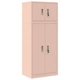 Storage Cabinet 2 pcs Pink 60 x 40 x 145 cm Steel Lockable 3438694