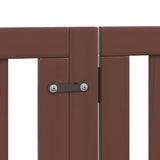 Dog Gate with Door Foldable 6 Panels Brown 300 cm Poplar Wood 352261
