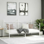 Day Bed without Mattress White 107x203 cm Steel 4104685