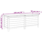 Garden Storage Box Anthracite 150x50x56.5 cm Solid Wood Fir 364758