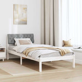 Bed frame White and light grey 90 x 190 cm Solid pine wood 878648