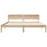 Bed Frame with Headboard Brown 200 x 200 cm Solid Pine Wood 3385742