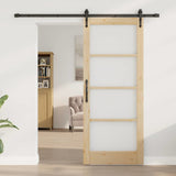 Sliding Door Natural and Black 83 x 202 cm 3332389