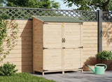 Garden Shed Natural 106.5 x 56 x 176 cm Solid Fir Wood 42033448