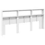 Headboard Cabinet with LED White 220x17x102 cm 839224