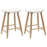 Dining Chairs 2 pcs Natural 46 x 37 x 63 cm Solid Rubber Wood 42020464