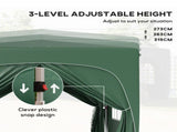 3 x 3m Pop-Up Gazebo Shelter, with Accessories - Dark Green T3398P317803