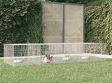 4-Panel Rabbit Cage 217x79x54 cm Galvanised Iron 171570
