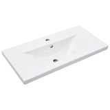 Bathroom Washbasin Frame with Built-in Basin White Iron 3101387